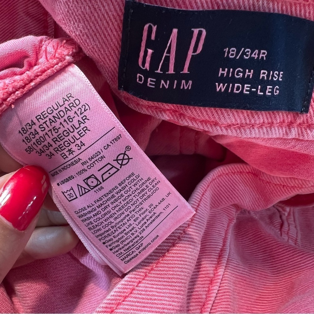 GAP pink cargo hi rise wide leg jeans baggy skater pants street style hip hop - Picture 4 of 10